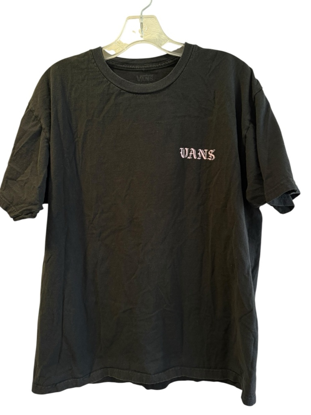 Vans The Original Graphic T-Shirt Black Pink Logo Short Sleeve Unisex Size L - Picture 2 of 4